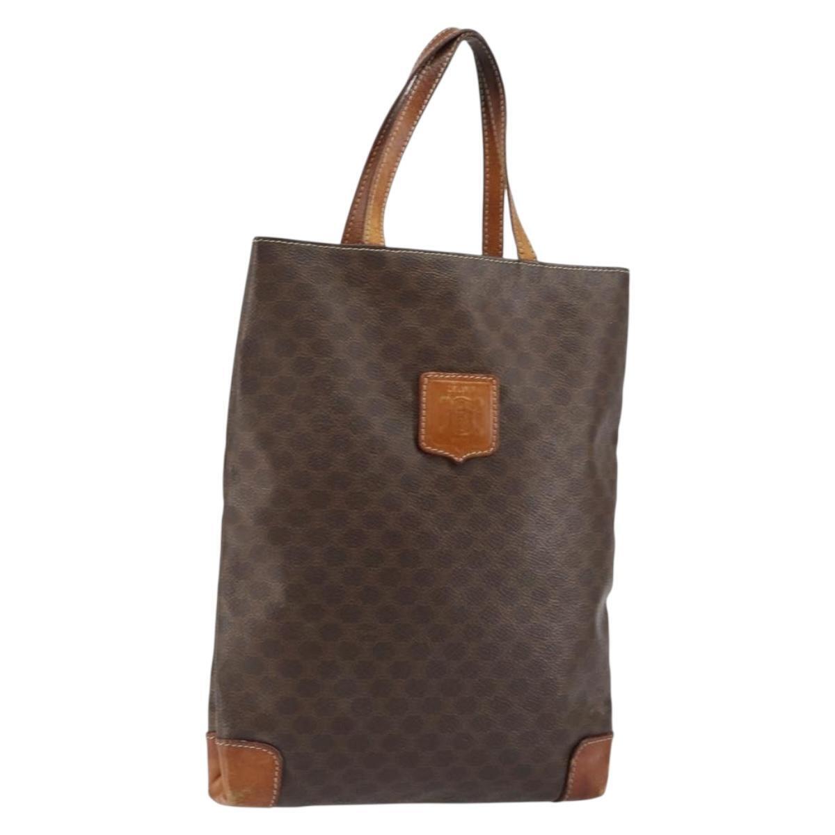 Celine Macadam Canvas Tote Bag Pvc Brown Auth 151961